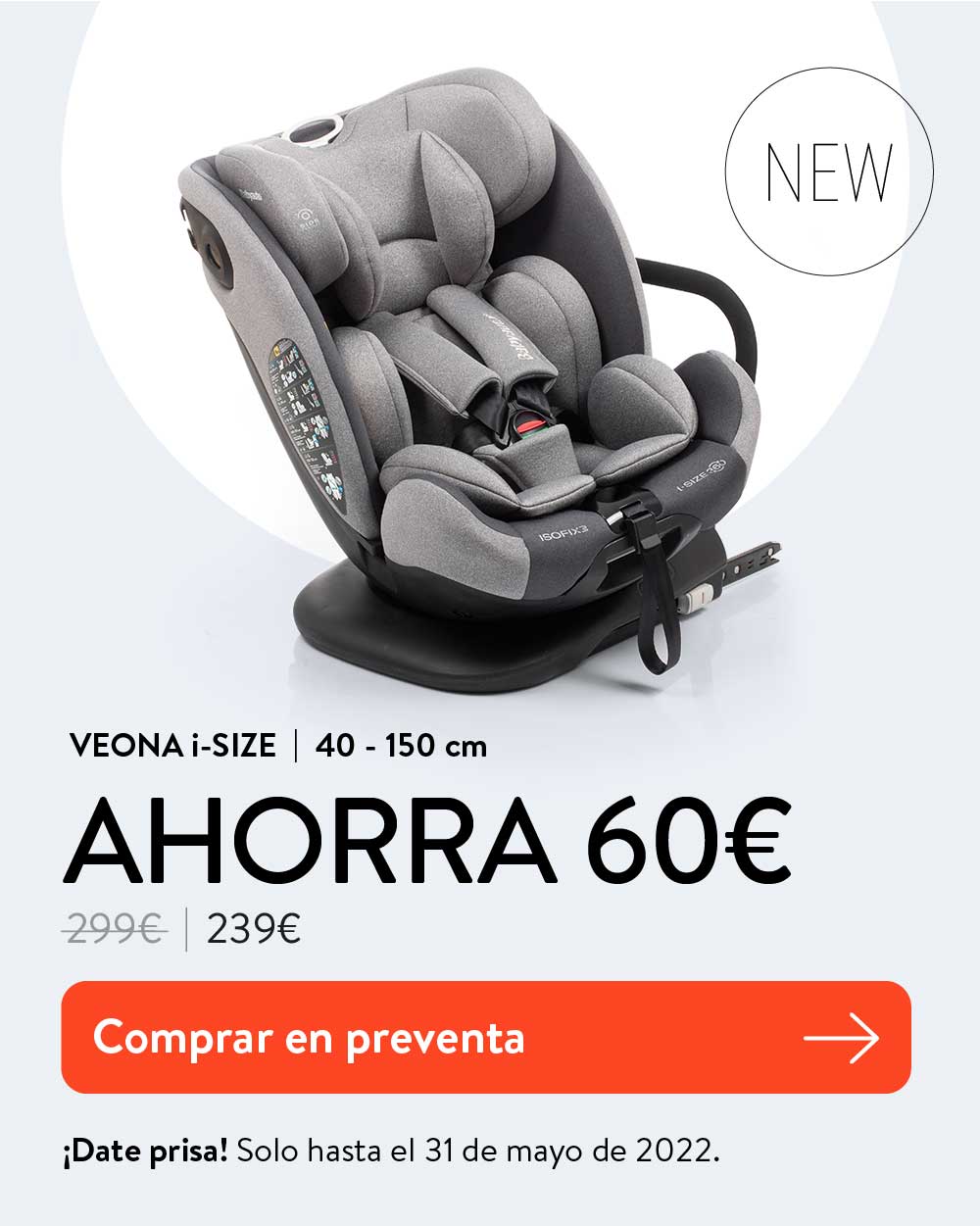 Silla infantil de coche Babyauto Veona con 20% de descuento. Disponible en 3 colores diferentes.